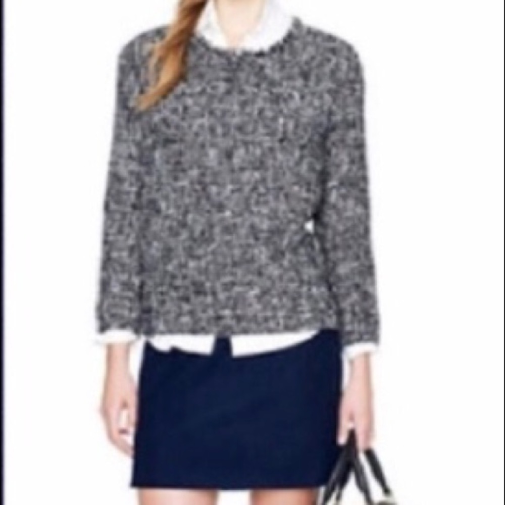 J Crew Navy Blue Felted Wool Mini Skirt, 6 - Picture 2 of 7